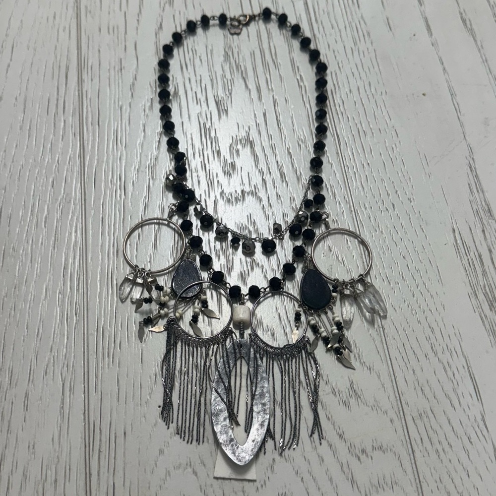 Black and Silver Statement Necklace